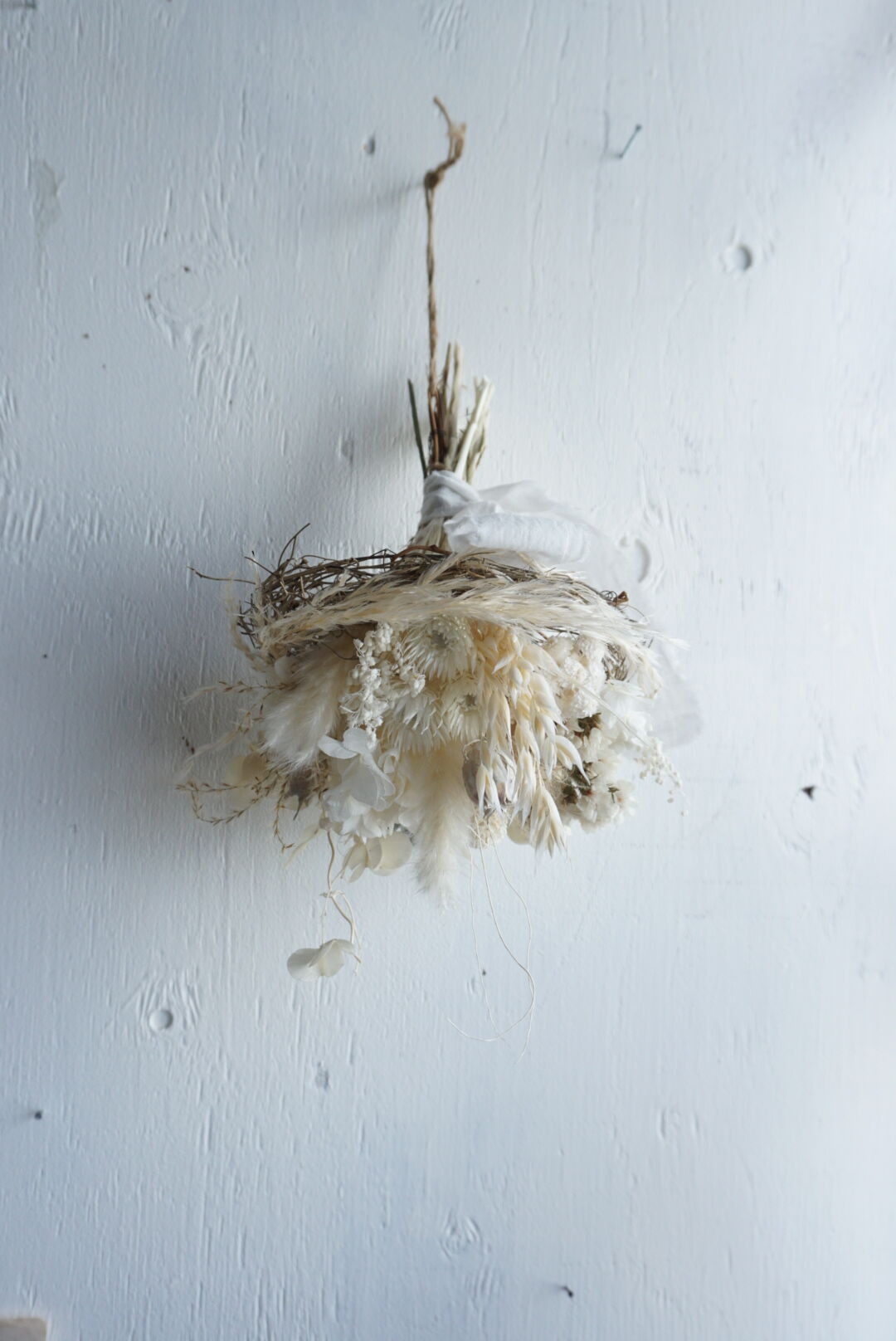 nest white bouquet* 2way 鳥の巣風ブーケ ハンギングにも | ch