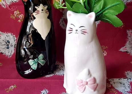 瀬戸クラフト・白猫の花瓶