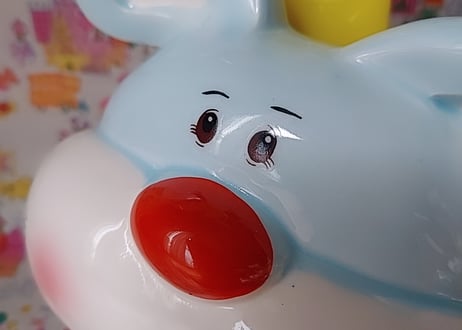 Fancy🩷ᩚうさぎの陶器、靴べら入れ ブルー