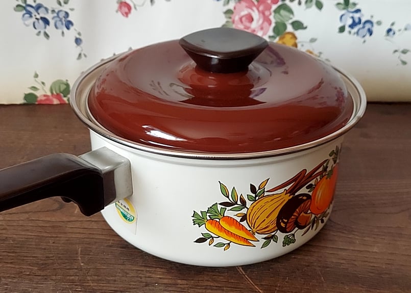 超レア美品】キャサリンホルム｜ホーロー両手鍋 キノコ柄｜北欧