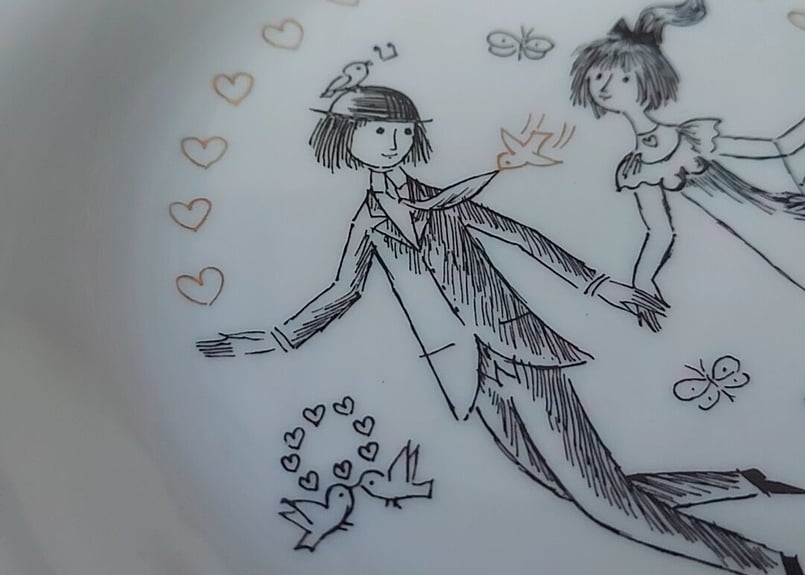 レイモン・ぺイネ Raymond Peynet◇二人の小さなお家◇真贋保証 レイモン・ぺイネ Raymond Peynet◇二人の小さなお家◇真贋保証