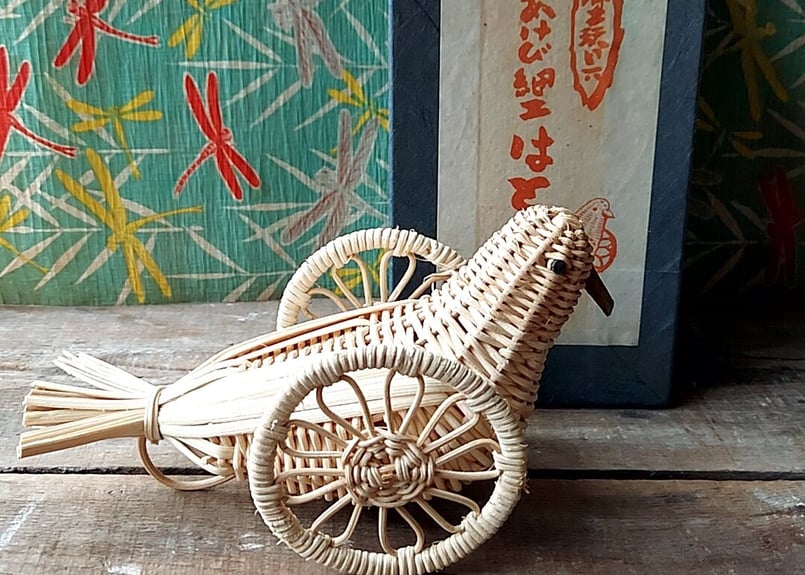 郷土玩具✩.*˚あけび細工はと車 大 | あんちーくKIDAN STORE