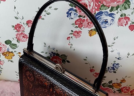 1970´s✨型押しレザーVintagebag