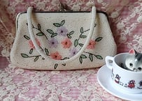 1970's・苺の花みたいなビーズbag