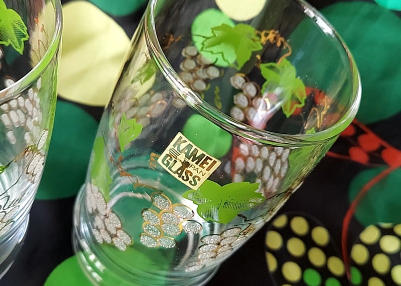 カメイ硝子・お砂糖みたいなつぶつぶの葡萄グラス | あんちーくKIDAN STORE