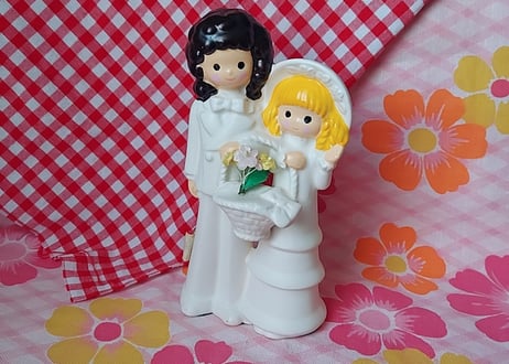 ウェディングカップル💒陶器製貯金箱