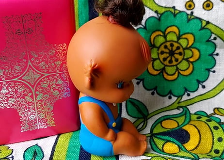 キューピーみたいなソフビとビニールボックスSET  キューピー