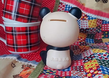 三菱銀行🌿パンダのノベルティソフビマスコット