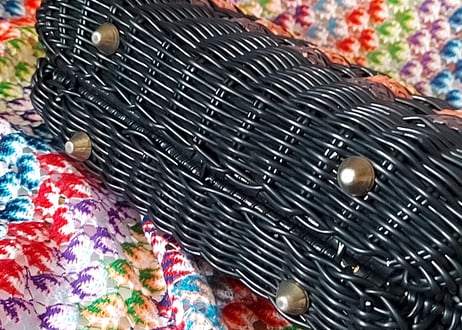 ビニールとラタンのVintageBAG