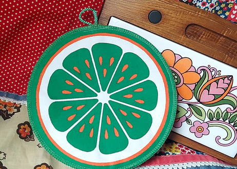 オレンジの輪切り🍊鍋敷き