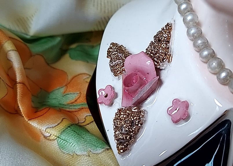 レディヘッドベース　ミッドセンチュリー　 瀬戸ノベルティ　ヴィンテージ陶器 瀬戸ノベルティ🌹レディヘッドベース | あんちーくKIDAN STORE
