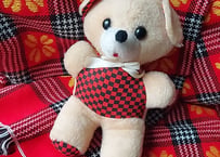 チェッカーフラッグ柄のくま🧸ぬいぐるみ