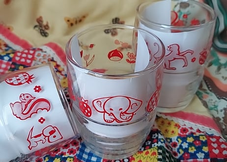 保谷ガラス🐿レトロな動物グラス