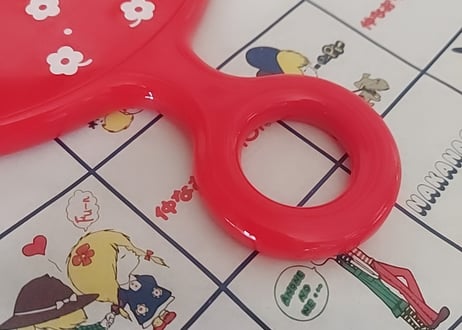 お花のプラスティック製ハンドミラー