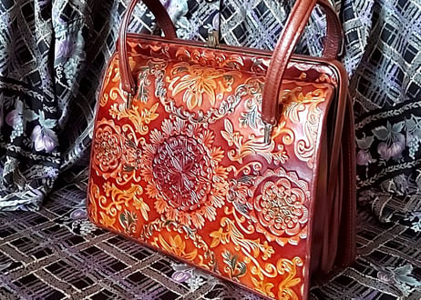 1970´s✨型押しレザーVintagebag