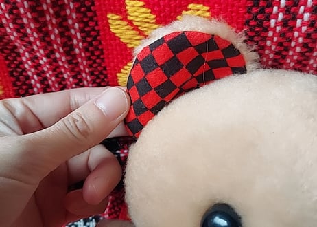 チェッカーフラッグ柄のくま🧸ぬいぐるみ