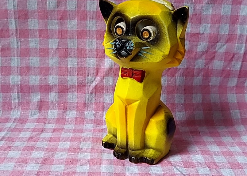 昭和30年代頃🐱目がからくりの猫🐱貯金箱 | あんちーくKIDAN STORE