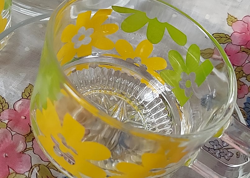 花柄イエローポットとカップセット HOYA✨花柄ポップなティーセット | あんちーくKIDAN STORE