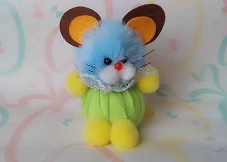 Fancy🐭🌼吸盤付きネズミのマスコット ブルー