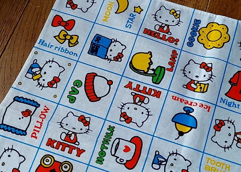 1976サンリオ・キティハンカチ カラフル | あんちーくKIDAN STORE