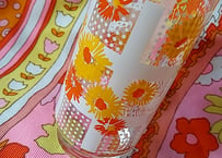 佐々木ガラス・チェックと水玉とお花のグラス