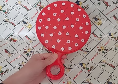 お花のプラスティック製ハンドミラー