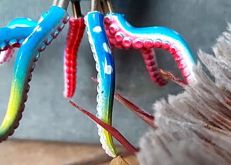 プラスティック玩具🦑くっつき烏賊  ブルー