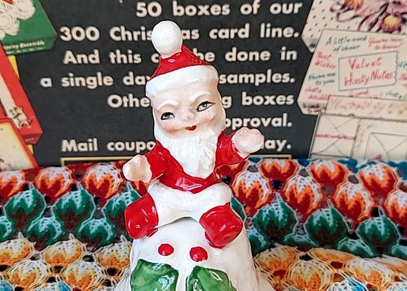 サンタクロース瀬戸焼オキュパイドジャパン陶器人形小人セトクラフト