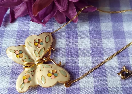 1970´s✩.*˚お花蝶々Vintageネックレス