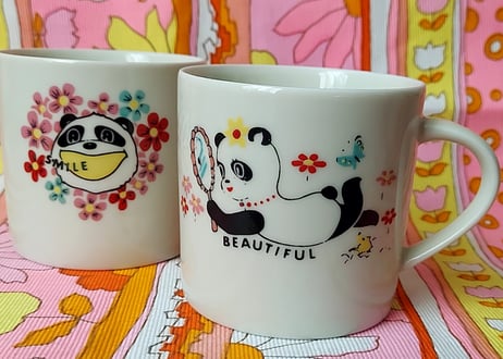 レトロなパンダの小さなマグカップ🐼