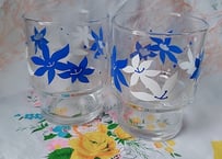 アデレックス・青と白のお花コップ