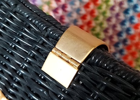 ビニールとラタンのVintageBAG