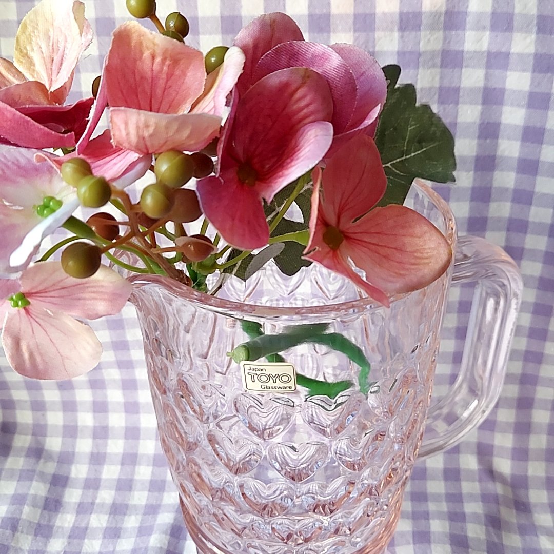 東洋硝子・ピンクハートのピッチャー | あんちーくKIDAN STORE