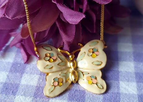 1970´s✩.*˚お花蝶々Vintageネックレス