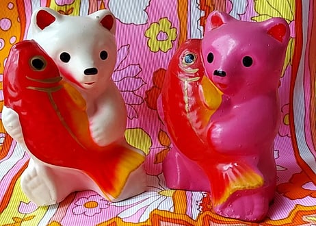 30年代✩.*˚鯛を持った熊ʕ•ᴥ•ʔ  ピンク