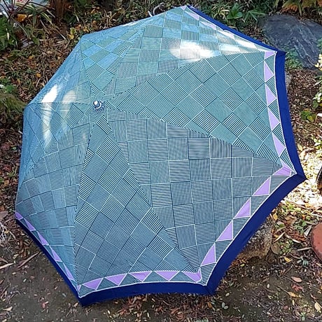 よもぎ色のパターンデザイン✩.*˚1970´s 折りたたみ傘