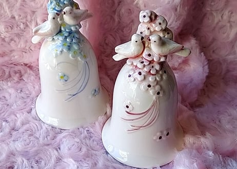 勿忘草と文鳥✩.*˚ハンドベル  ピンク