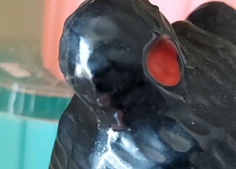 木彫り風陶器の熊🐻貯金箱