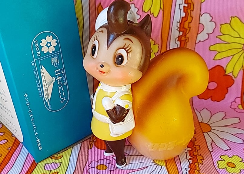 サンヨークレジット リス ソフビ 貯金箱 当時物 サンヨークレジット リス 手塚治虫 ソフビ 貯金箱 人形