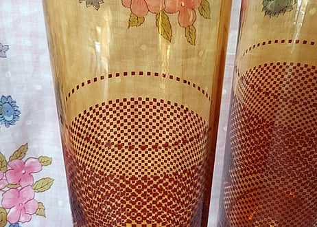 アデリア・ブロックチェックの脚付きグラス