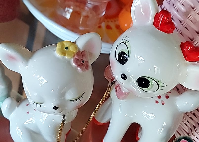 チェーン付きバンビのペア陶器 | あんちーくKIDAN STORE