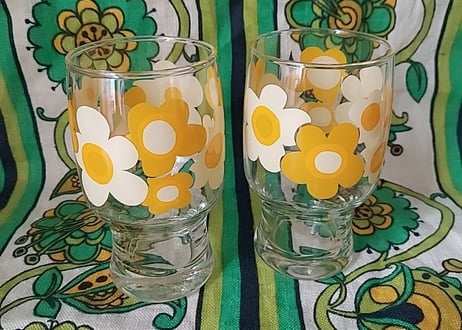 佐々木ガラス･黄色のお花グラス