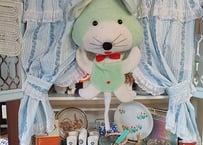 ミントグリーンのネズミ🐭ぬいぐるみ型小物入れ