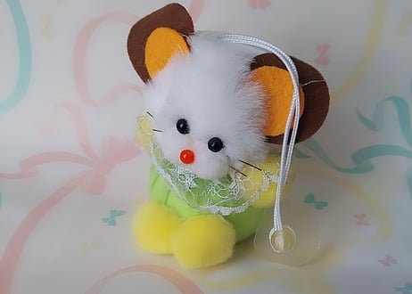 Fancy🐭🌼*･吸盤付きネズミのマスコット ホワイト