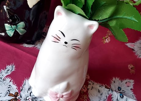 瀬戸クラフト・白猫の花瓶