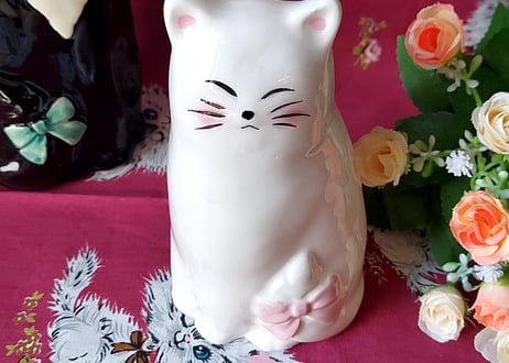 瀬戸クラフト・白猫の花瓶
