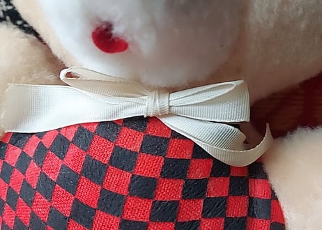 チェッカーフラッグ柄のくま🧸ぬいぐるみ