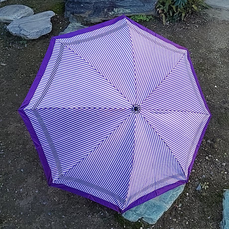 パープルストライプ✨1970´s折りたたみ傘