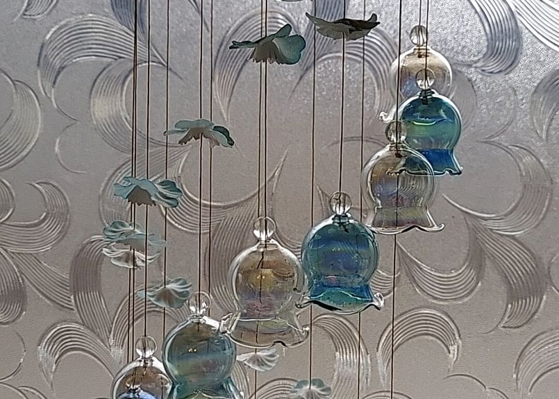 珍品❗紫色のブドウ型ガラス装飾品 ウランガラス 楽天市場】風鈴 花 置物 ガラス bq1176 : WhiteSweet