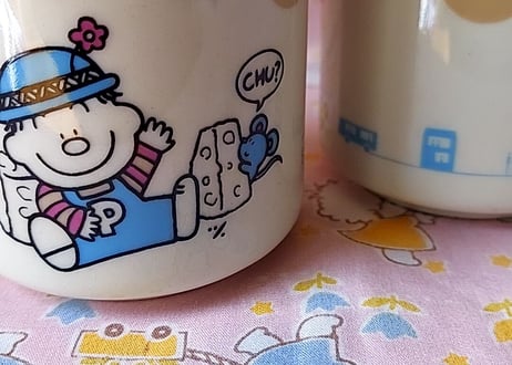 ほのぼの君湯のみ  ネズミとチーズ🧀
